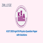 KCET 2025 16 April Physics Question Paper With Answer Key